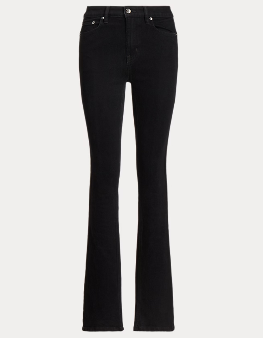 Lauren Ralph Lauren Women Satin Stripe High Rise Boot Jean Black Size 4/27